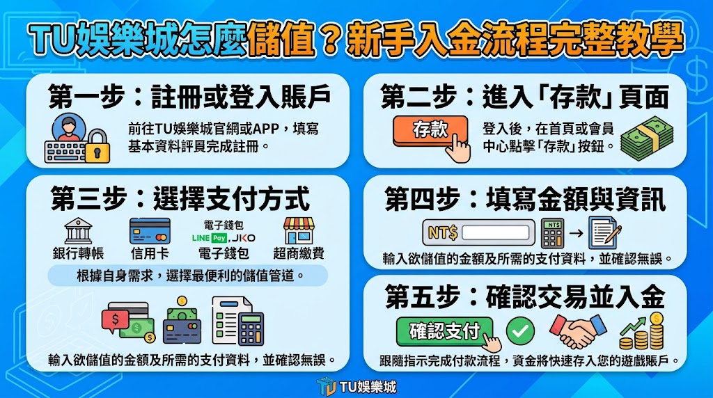 TU娛樂城怎麼儲值?新手入金流程完整教學